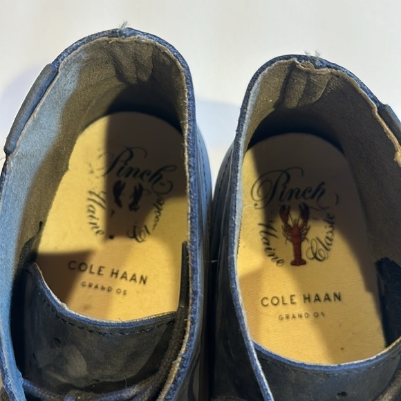 Cole Haan Grand OS mid classic shoe sneakers suede navy blue lace ups men’s - Picture 7 of 12